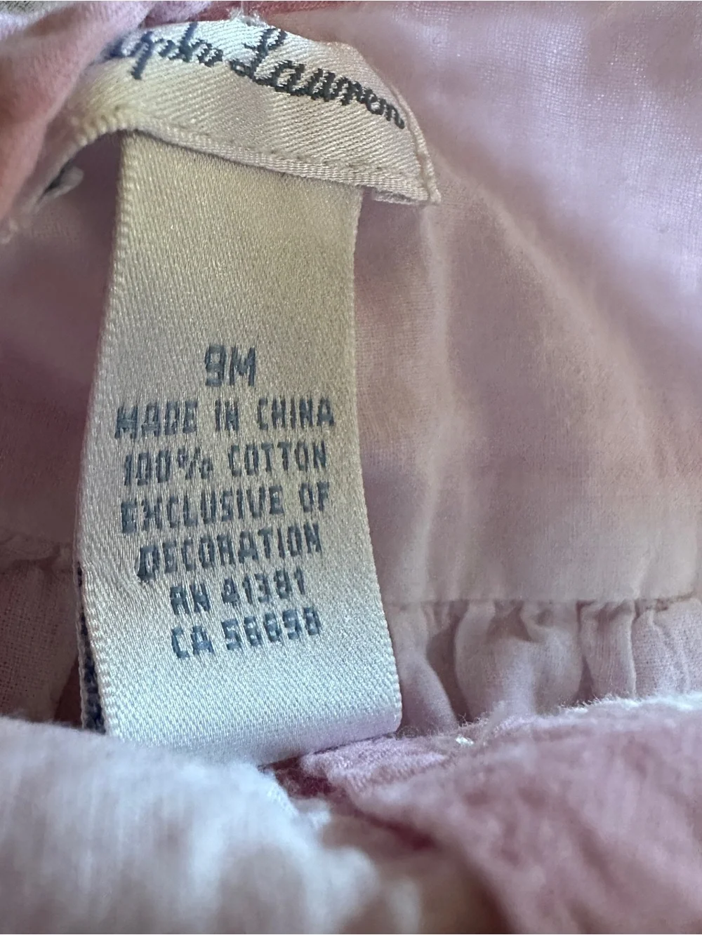 Ralph lauren pink bubble vguc 9m